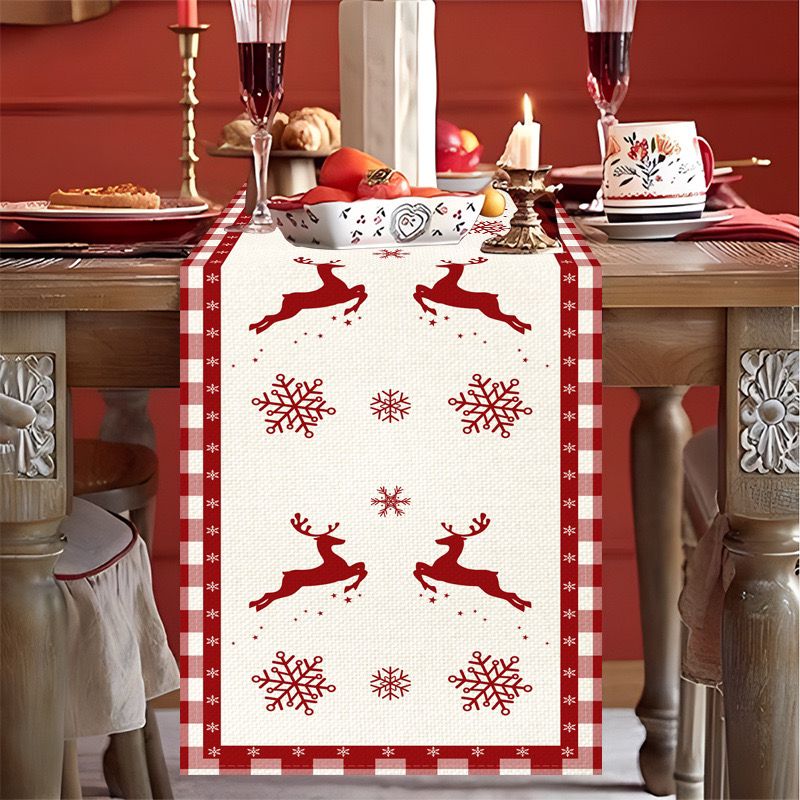 Assorted Christmas Table Runner Snowman Gnome Table Cloths Linen Table Runners Kitchen Dining Table  Runners for Home Dining Party Decor Size 33*200cms