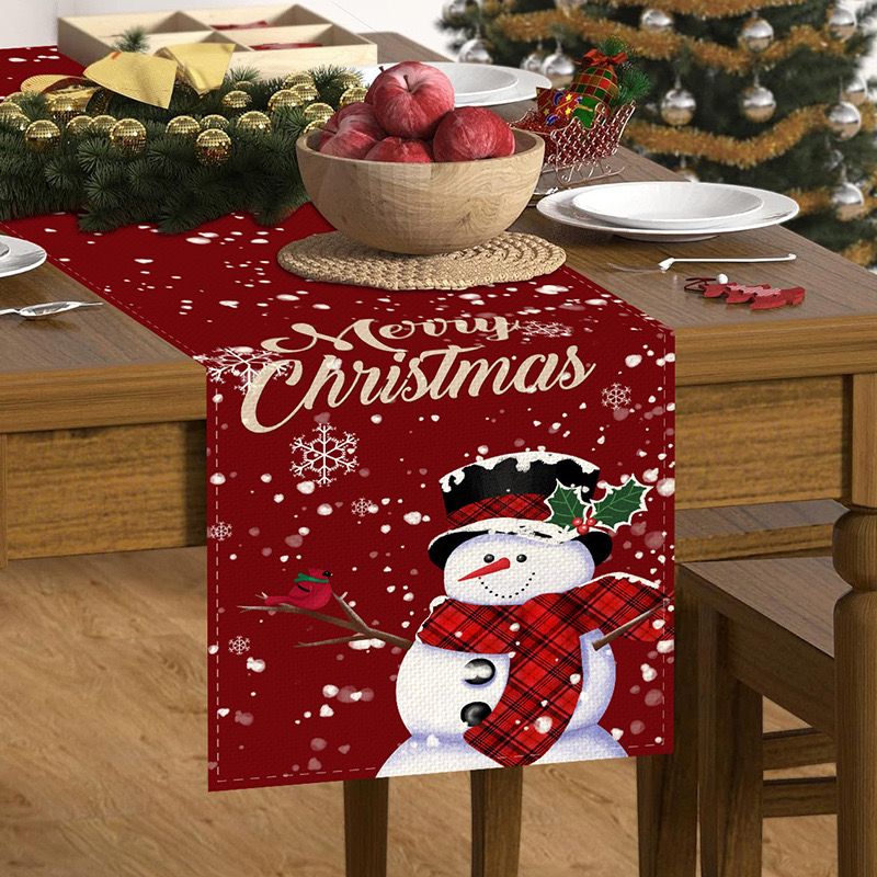 Assorted Christmas Table Runner Snowman Gnome Table Cloths Linen Table Runners Kitchen Dining Table  Runners for Home Dining Party Decor Size 33*200cms