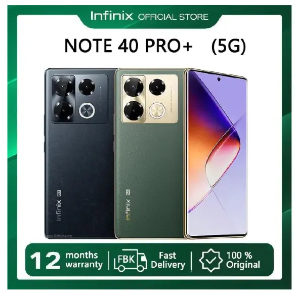 Refurbished Infinix Note 40 PRO plus + 5G 256GB+16GB (8+8)GB RAM 6.78" Amoled Screen Wireless Charge Support Dual sim 4600mAh Battery 100W Charging 108MP Camera Android 15 MediaTek Helio G99 Ultimate