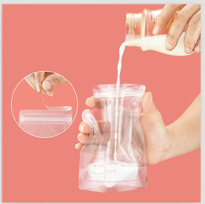 15Pcs Breastmilk Storage Bags for Breastfeeding Doubled Sealed Breast Milk Storing Bags BPA Free Self Standing Breastmilk Bags Baby Safe Feeding Bags