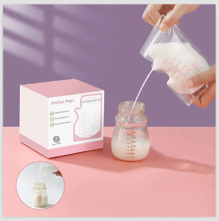 15Pcs Breastmilk Storage Bags for Breastfeeding Doubled Sealed Breast Milk Storing Bags BPA Free Self Standing Breastmilk Bags Baby Safe Feeding Bags