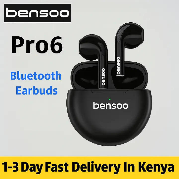 Bensoo Pro6 TWS Bluetooth Earpods Earphone Headphones Sport Eraphones Wired Eraphones Erapods Sport Earbuds pro Headset pods Bluetooth Earphones For All Smartphone Mobile phones Table Ear Bensoo Pro6