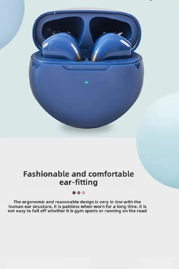 Bensoo Pro6 TWS Bluetooth Earpods Earphone Headphones Sport Eraphones Wired Eraphones Erapods Sport Earbuds pro Headset pods Bluetooth Earphones For All Smartphone Mobile phones Table Ear Bensoo Pro6