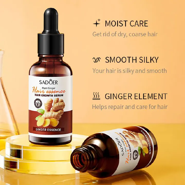 30ML Hair Growth Serum Ginger Fast Repair Hair Essential Oil Hair Care Prevent Hair Loss Oil Scalp Treatment Nourish Hair Care Anti Dandruffs Hair Essence 30ML Hair Growth Serum Ginger Fast Repair Hai