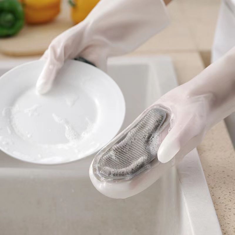 Quality Reusable silicon wash  Scouring  gloves