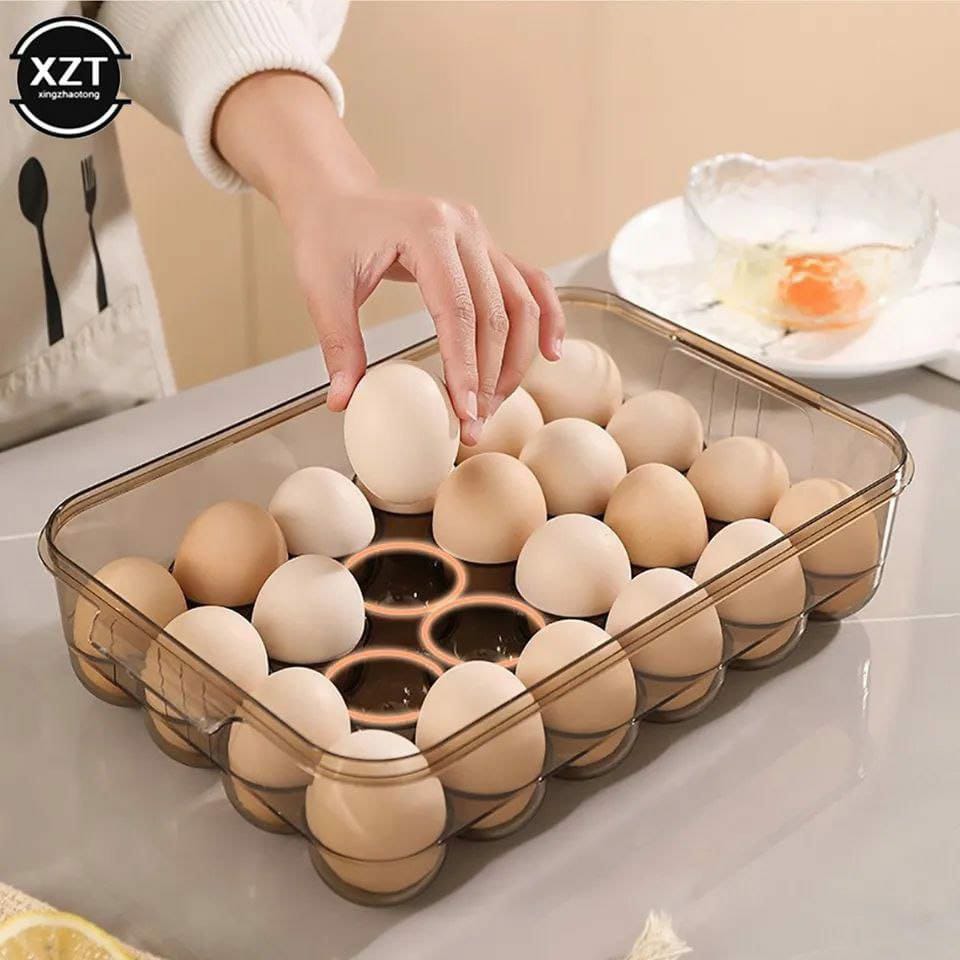 Classy Transparent and conspicuous, multi-layer overlay 24 Grids Egg tray Kitchen Storage & Organization Accessories