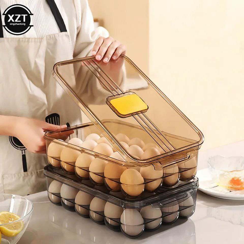 Classy Transparent and conspicuous, multi-layer overlay 24 Grids Egg tray Kitchen Storage & Organization Accessories