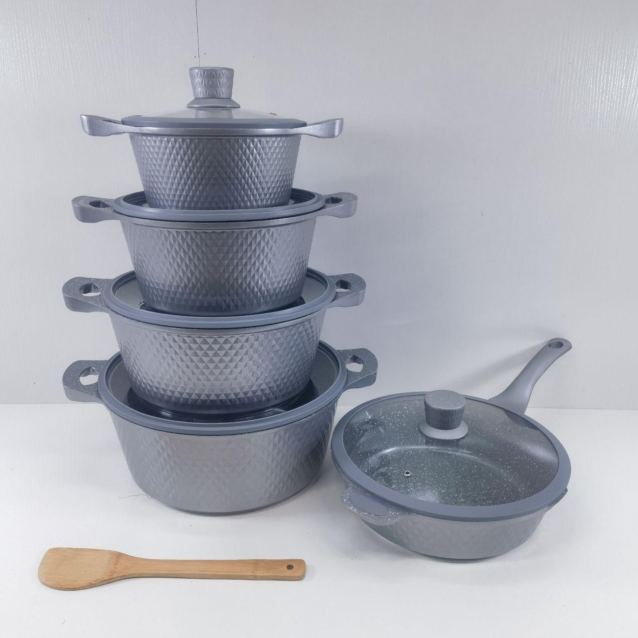 High Quality Germany Bosch 11pc Cookware with Silicone lid covers