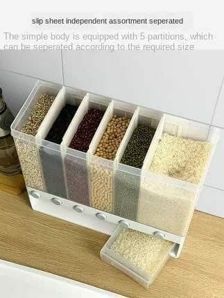 Classy 6 compartment cereals 10 L kitchen storage dispenser