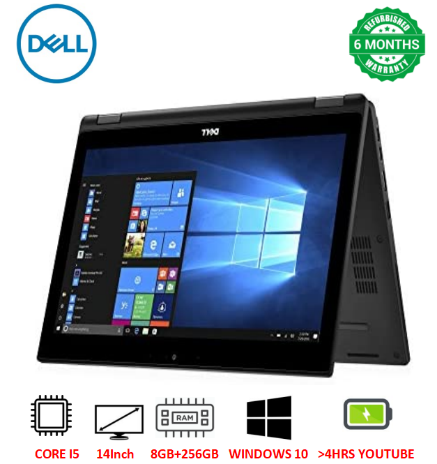 {Touchscreen } Refurbished Dell Latitude 3390 X360 2-in-1 Laptop Intel Core i5-7600U 2.8GHz 8gb Ram 256gb SSD storage 13.3'' screen Refurbished Laptops  notebook Dell laptops Refurbished Laptop