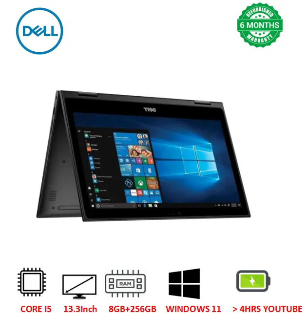 {i5+8gb+256gb ssd } Touchscreen Refurbished Dell Latitude 3390 X360 2-in-1 Laptop Intel Core i5 8th Gen 8GB RAM 256GB SSD 13.3 Inches FHD Display Refurbished Laptop Computer Notebook