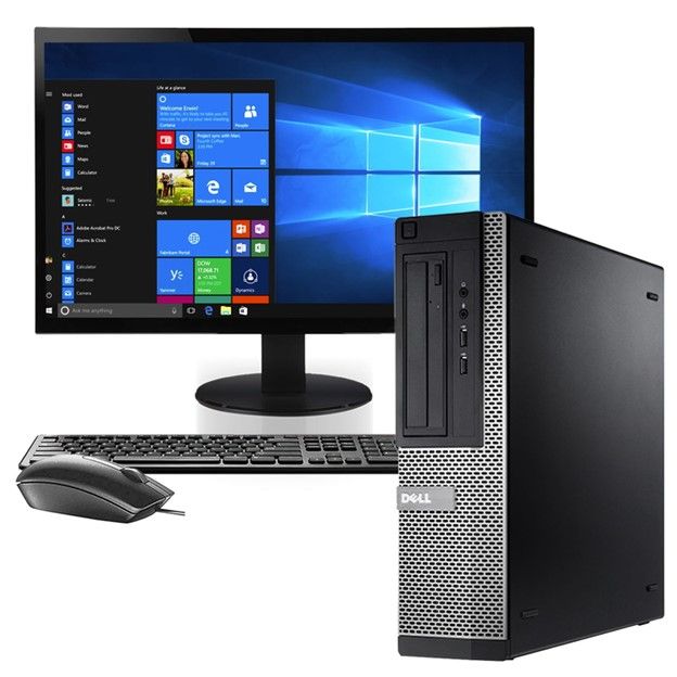 Full set Dell 19'' Monitor,key board + mouse Refurbished Dell Optiplex 3010 Desktop Computer  Intel Core i5 8GB Ram 500GB HDD Desktop PC Windows 10 Pro Refurbished Desktop Mini Pc Refurbished Computer