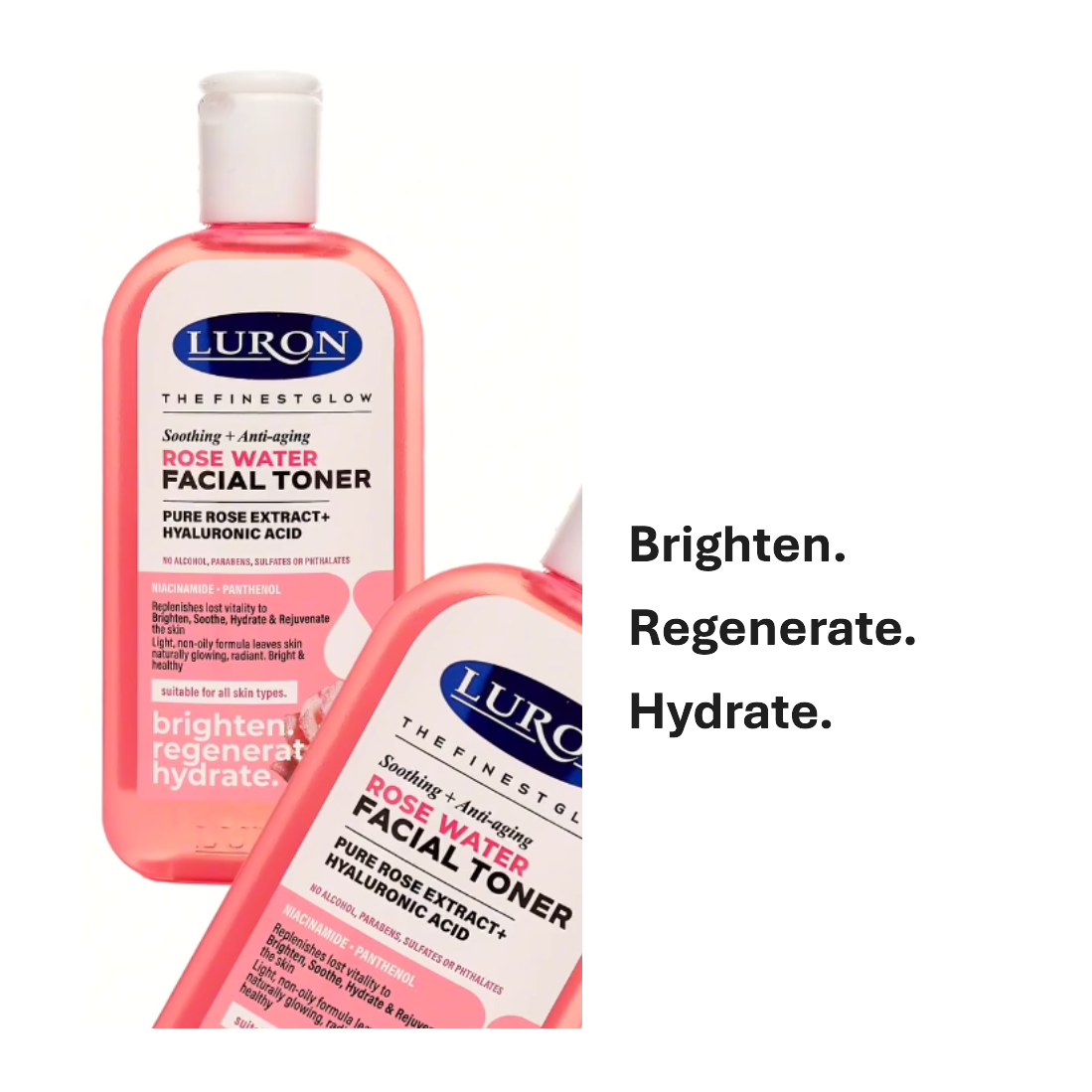 Luron Soothing + Anti-aging ROSE WATER FACIAL TONER + Micellar Cleansing Water