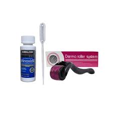 Free derma roller +Free Dropper + Men's Kirkland 5% Minoxidil solution for Hair Regrowth, Topical Hair Loss Treatment to Regrow Fuller, Thicker Hair, Unscented