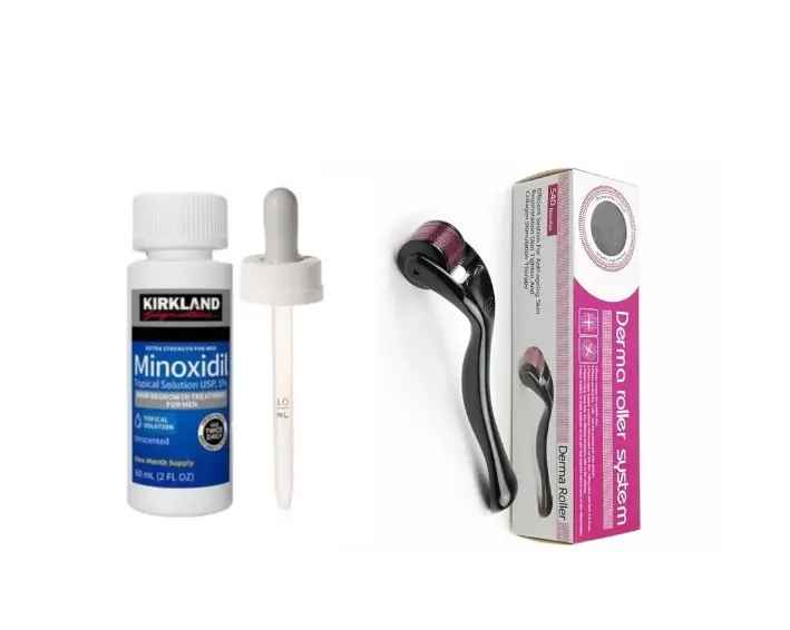 Kirkland Minoxidil 5% Extra Strength Hair Regrowth plus free dropper and  Derma Roller Hair Growth Beard Growth Derma Roller Minoxidil 5%