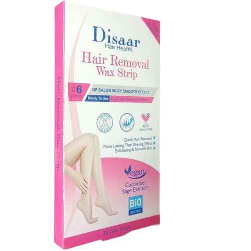 Disaar HAIR REMOVAL WAX STRIPS Skin Normal Quick Lasts 6 Weeks CUCUMBER SAGE EXTRACTS VEGAN Ready to Use jm