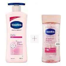2 pack ,Vaseline Daily Brightening Even Tone Lotion + Intensive Care Vitamin B3 Body Oil 200ML
