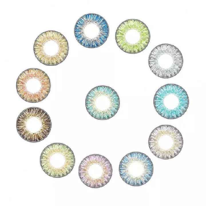 1 Pair Eye Contact Lens Cosmetic Aesthetic Use 0.00 Lens Color Blends Eye Contacts (Blue Green Grey Brown Honey Turquoise Amethyst Pure Hazel True Sapphire Sterling Gray Brilliant Blue Gemstone Green)