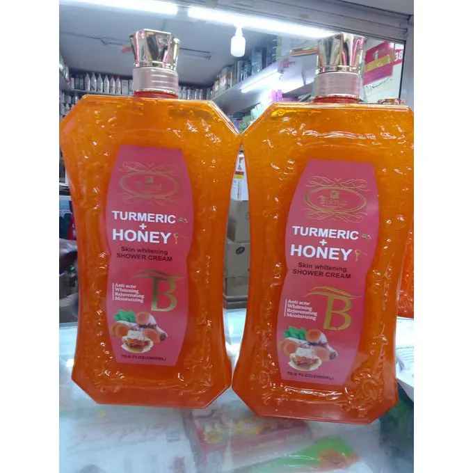 Bismid Turmeric + Honey Skin Whitening Shower Gel 2000ml Brightening Body Wash Deep Cleansing Moisturizing Glow Boosting Organic Skincare Formula For Smooth Radiant Even Skin Tone