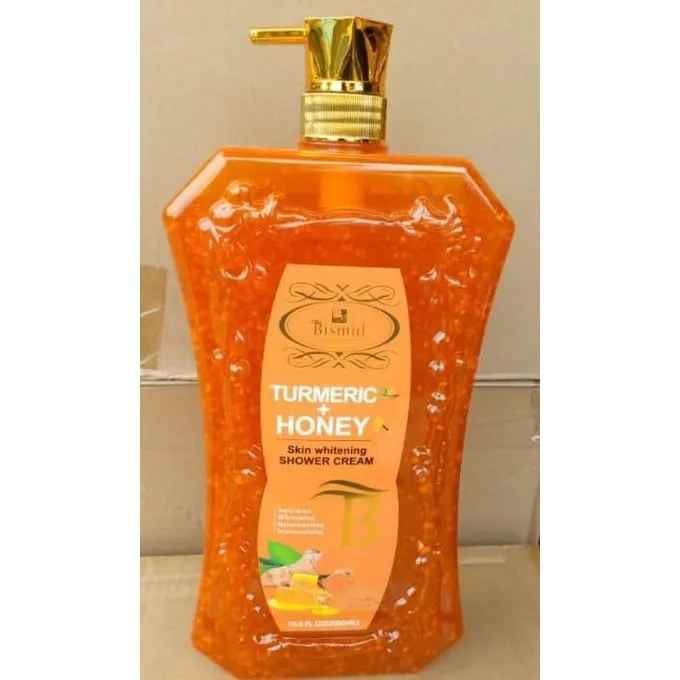 Bismid Turmeric + Honey Skin Whitening Shower Gel 2000ml Brightening Body Wash Deep Cleansing Moisturizing Glow Boosting Organic Skincare Formula For Smooth Radiant Even Skin Tone