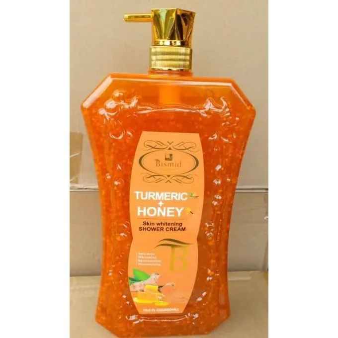 Bismid Turmeric + Honey Skin Whitening Shower Gel 2000ml Brightening Body Wash Deep Cleansing Moisturizing Glow Boosting Organic Skincare Formula For Smooth Radiant Even Skin Tone