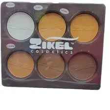 6-Color Face Powder & Foundation Palette – All-in-One Matte Finish Compact for Contouring, Highlighting & Full Coverage