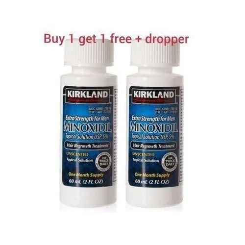 2 bottles Kirkland Minoxidil 5% Extra Strength Hair Regrowth 1 Month valid