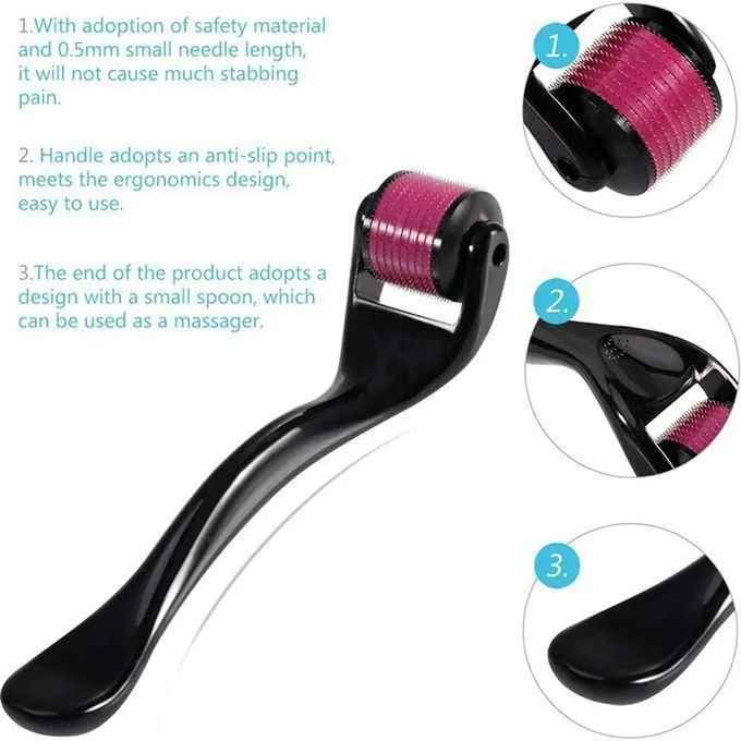 Micro Needles Therapy 0.5 mm Derma Roller Hair Growth Beard Growth Anti-Wrinkle Derma Roller, Anti Stretchmarks, Anti Black Heads