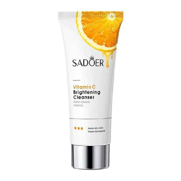Sadoer Vitamin C Foaming Cleanser, Face Brightening Face Cleanser is Effective in Removing Make Up Residues, Deep Cleaning, Moisturizing, Skin Brightening and Fades Dark Spots