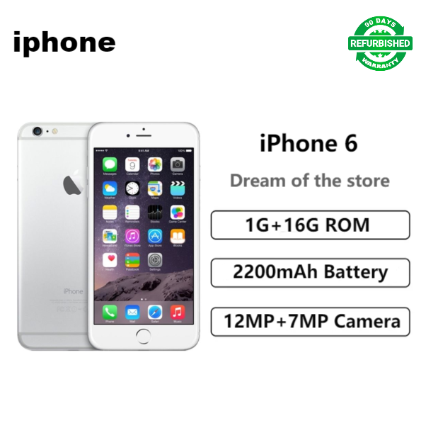 Refurbished iPhone6 1GB+64GB Smart Phone Unlock 4.7inch 2G/3G/4G LTE15MP+8MP Camera Single Sim less than 2200mAh Phones