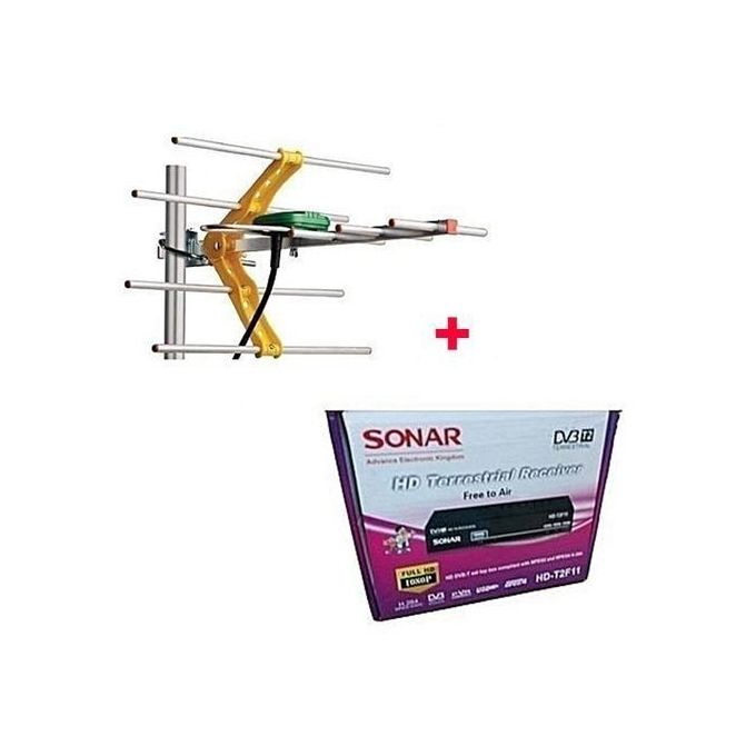 Sonar Free To Air Digital Decoder HD-T2F11+ Free Antenna