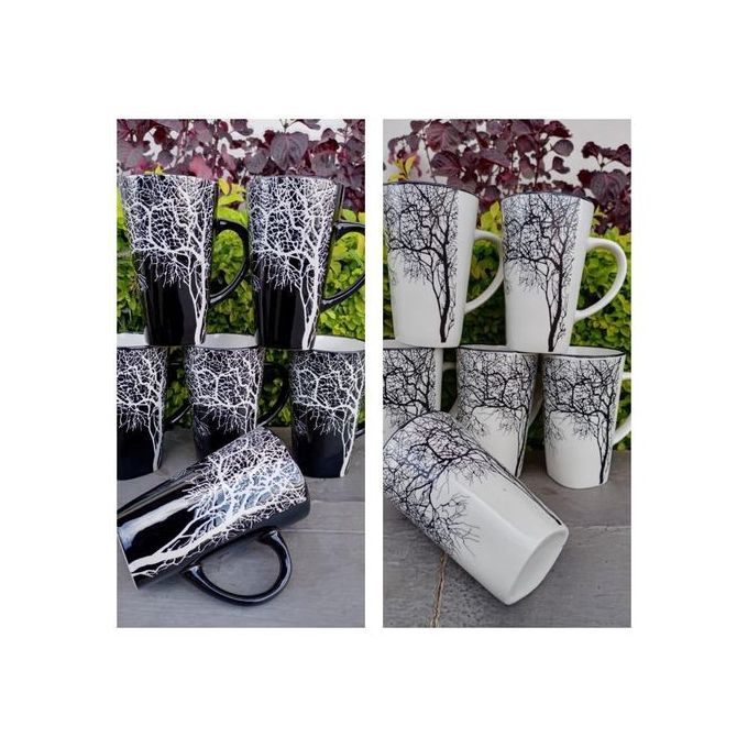 Classy And Elegant Set Of 6 Long Tree Mugs