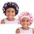 Kids Printing Satin Bonnet Baby Turban African Children Printing Satin Bonnet Sleeping Cap Boys Girls Night sleep Hats