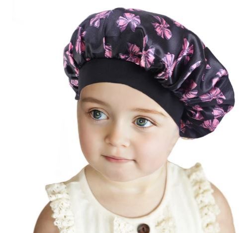 Kids Printing Satin Bonnet Baby Turban African Children Printing Satin Bonnet Sleeping Cap Boys Girls Night sleep Hats