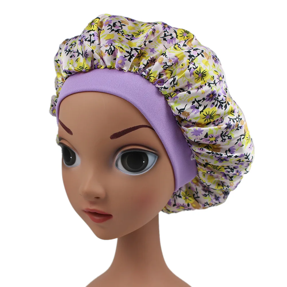 Kids Printing Satin Bonnet Baby Turban African Children Printing Satin Bonnet Sleeping Cap Boys Girls Night sleep Hats