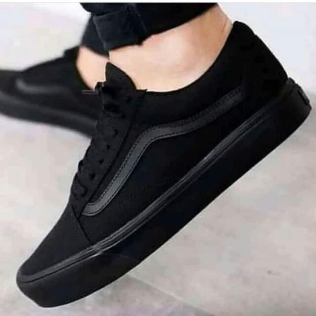 Pure Black Skater Vans Men Fashion Shoes