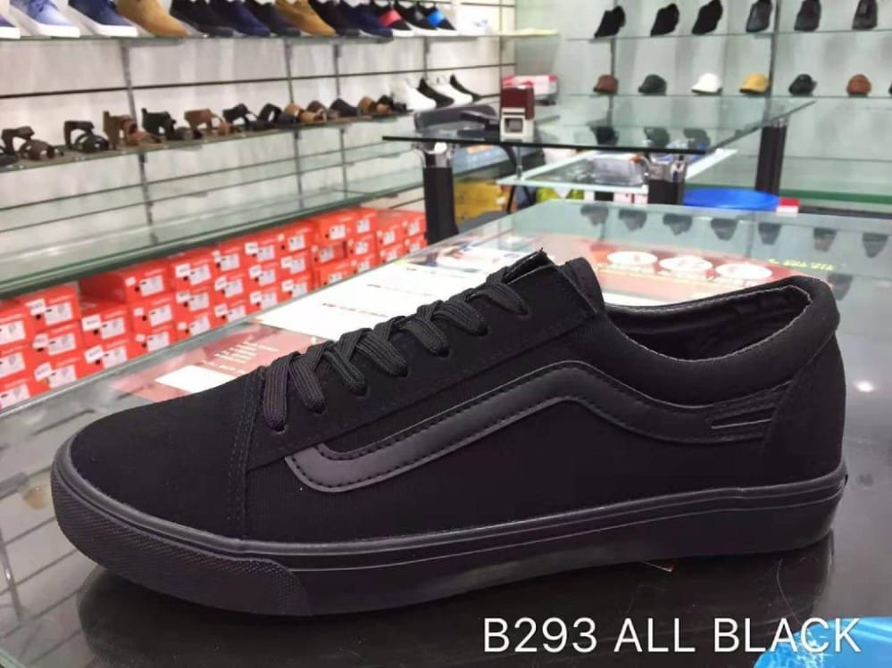 Pure Black Skater Vans Men Fashion Shoes