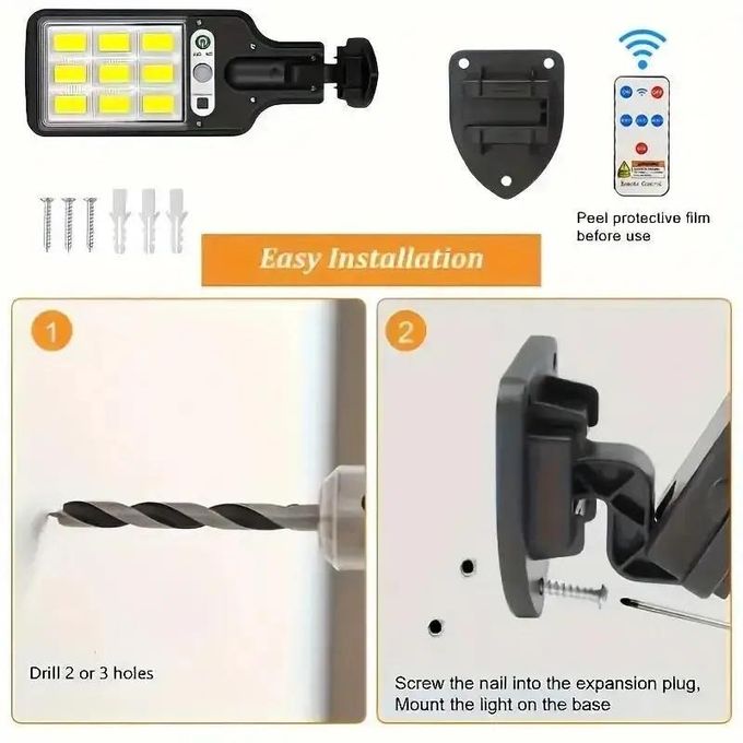 Solar Light Outdoor Solar Wall Light LED Motion Sensor Bright Flood Street Lamp with 3 Modes