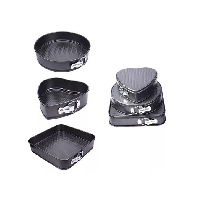 A Set Of 3 Different Shapes Of Baking Tins
