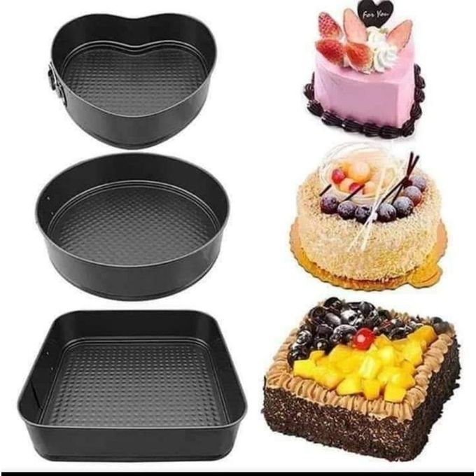 3 Pieces Set of Different Shapes Of Baking Tins