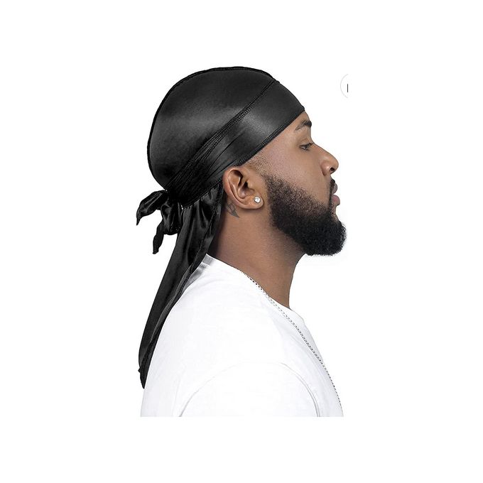 QUALITY GUARANTEED - Premium Silk/Velvet/Bandana Black Durags with Long Tail Colorful 360 Waves Cap Doo rag for Men Du-rag