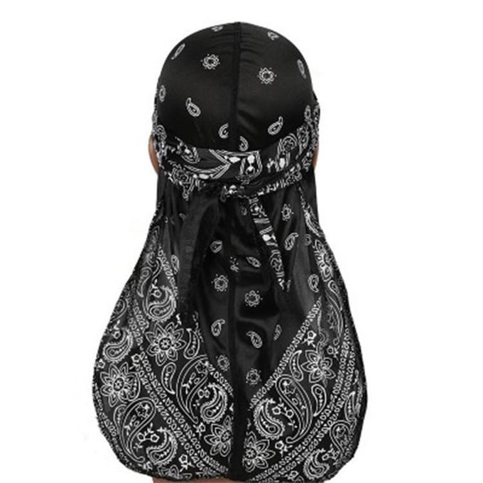 QUALITY GUARANTEED - Premium Silk/Velvet/Bandana Black Durags with Long Tail Colorful 360 Waves Cap Doo rag for Men Du-rag