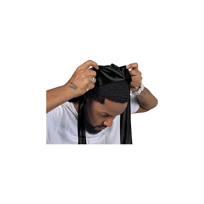 QUALITY GUARANTEED - Premium Silk/Velvet/Bandana Black Durags with Long Tail Colorful 360 Waves Cap Doo rag for Men Du-rag