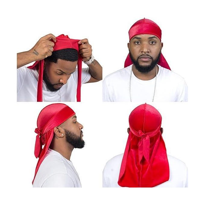 Velvet Red Durag Men Durag 360 Wave With Free Wave Cap