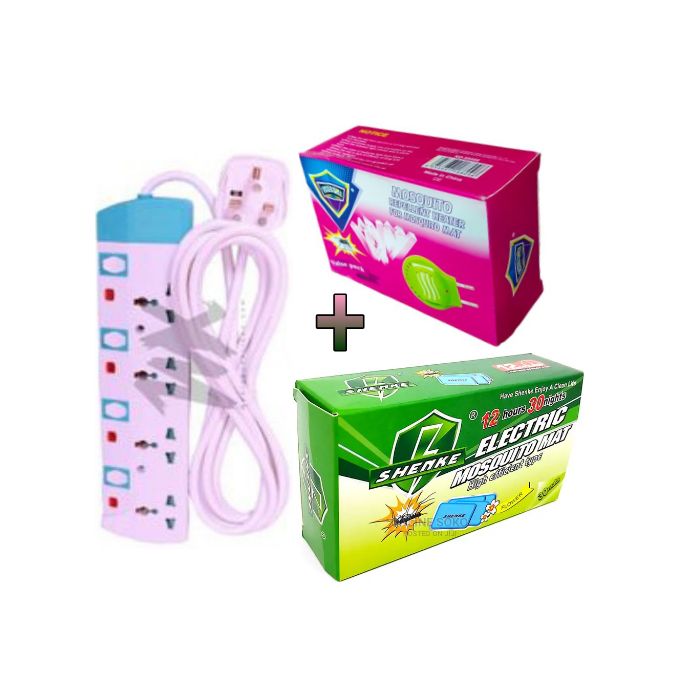 Shenke MOSQUITO REPELLENT HEATER AND MAT + FREE 4 WAY POWER EXTENSION CABLE