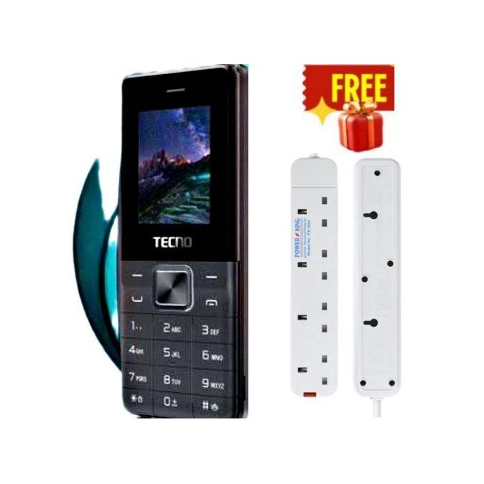 Tecno BEST NEW ARRIVAL T301 2/Dual Sim,Button/KABAMBE/KATULULU/MULIKA MWIZI // BEST SMALL PHONE With GOOD Network Mpesa Phone + FREE 4 WAY POWER EXTENSION WITH CABLE For T402
