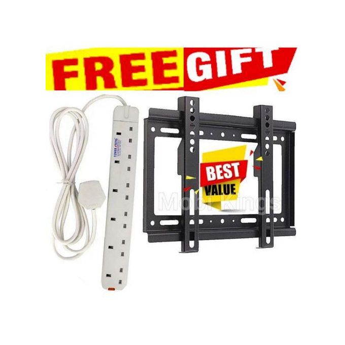 Power King Electronic 6 Way Multifunctional Plug Extension // EXTENTION 6WAY With Long Cable For Fir C15 Bluetooth Speaker+ GIFT TV HOLDER WALL MOUNT BRACKET FOR 15 INCH, 24INCH, 32 INCH & 43 INCH Sma