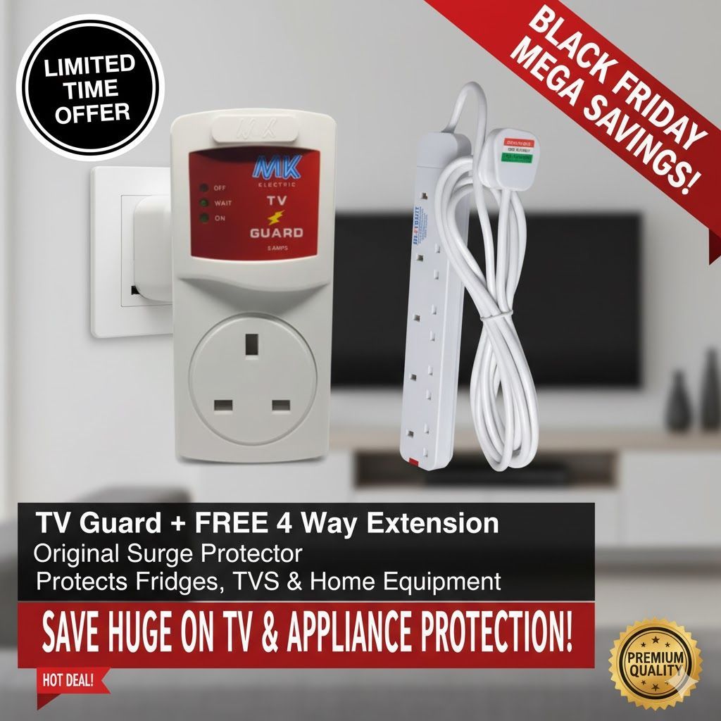 TV guard + free 4 way extension,original surge protector fridge guard for fridges and other home equipments,TV guard