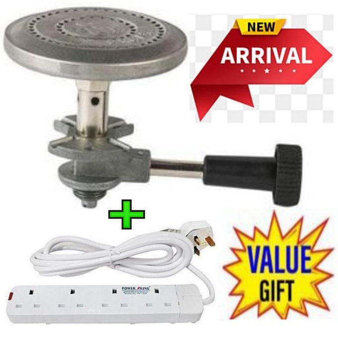 Hr Longlasting 6kg Non Rusting Gas Burner//Strong Non-leak Meko Gas Burner+ Free 4Way Power Extension
