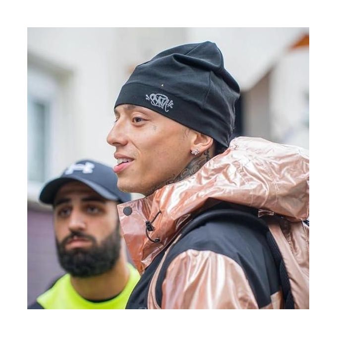 Syna World Skull Cap, Central CEE Beanie Running Hat - Black Breatherble Windproof Knitwear Skully for All Season- synaworld
